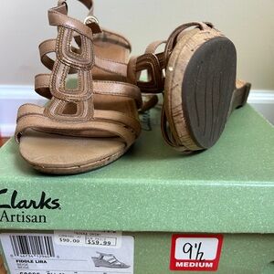Clarks Artisan Brown Strappy Sandals
